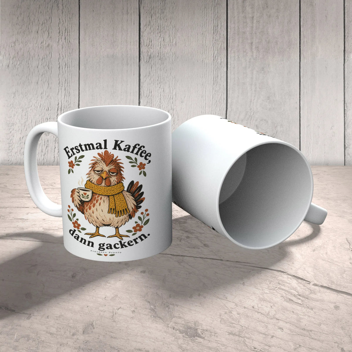 Lustige Tasse mit Huhn für Morgenmuffel zum Geburtstag|p:2016810|h:d765a61427f6404a224865a9e0625d1e