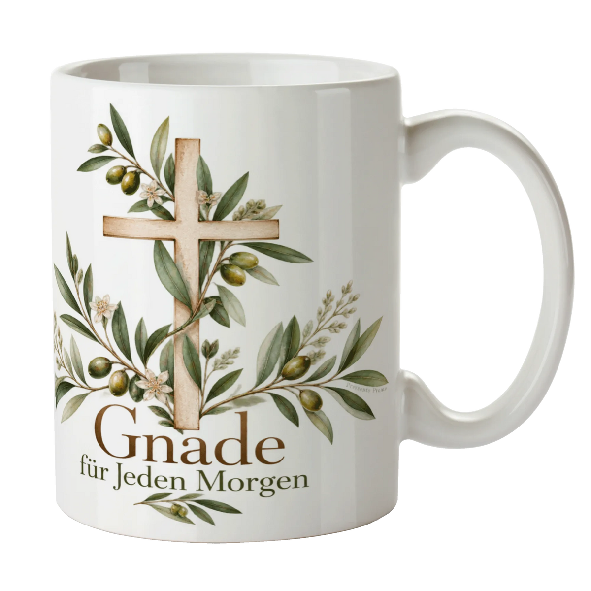 Ermutigende Christliche Tasse für Christen mit Kreuz und Olivenzweigen|p:2016815|h:6a20258e066f1f915b4a6107319ee457