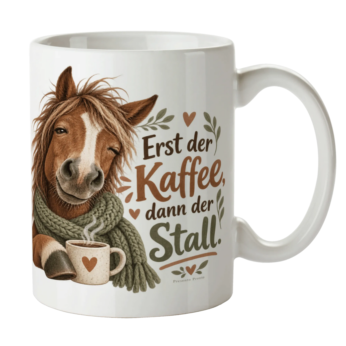 Lustige Tasse mit Pferd im Schal für Reiterinnen|p:2016817|h:1c61b9a09450d69760cf803180370e55