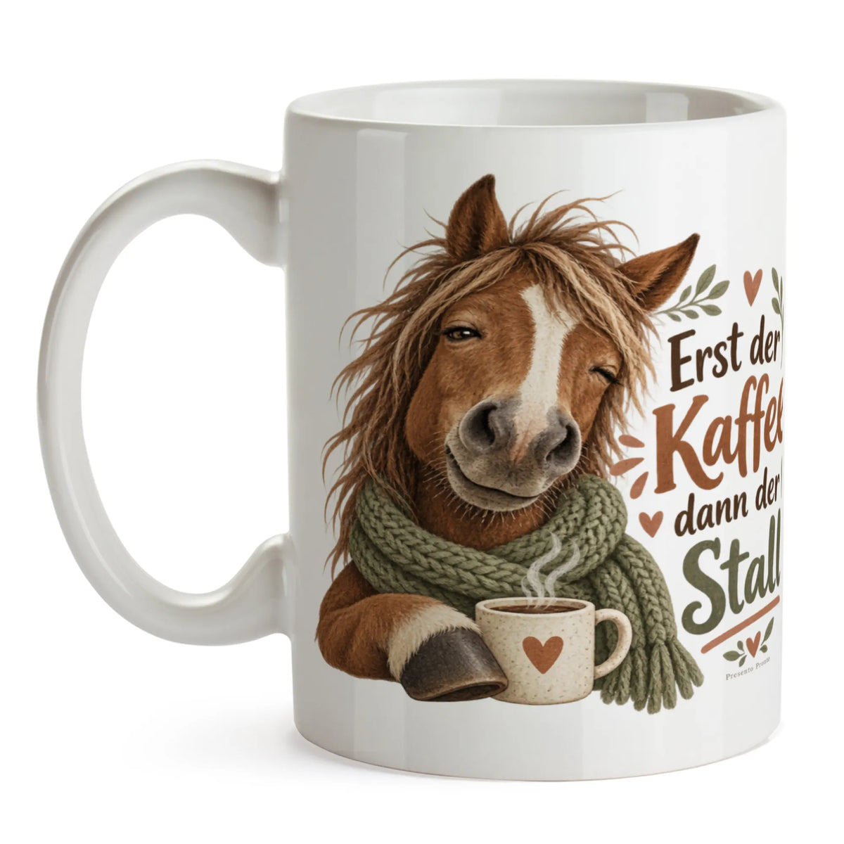 Lustige Tasse mit Pferd im Schal für Reiterinnen|p:2016817|h:d34db120eb1532d22f40a44429092b60