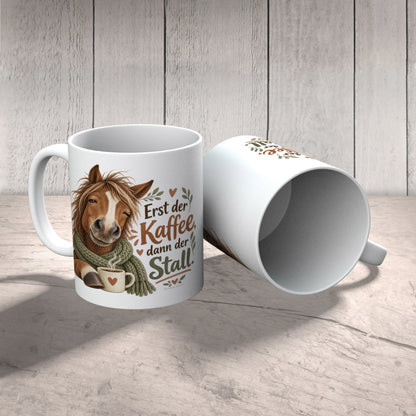 Lustige Tasse mit Pferd im Schal für Reiterinnen|p:2016817|h:2b002485e1de78f923b5cf0e5162ff6d