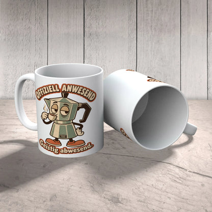 Lustige Kaffeetasse für die Arbeit mit müder Kaffeekanne|p:2016818|h:6e7b34a97f751335b118b1321cc3f770