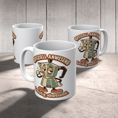 Lustige Kaffeetasse für die Arbeit mit müder Kaffeekanne|p:2016818|h:fe801ef84780b18c22a1e337d3a14154