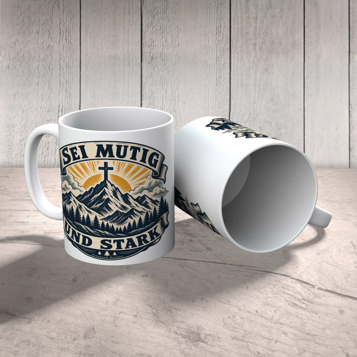 Ermutigende christliche Tasse für Christen mit Bergkreuz|p:2016820|h:d9c8d8fded93cafd42db1924fb60ce21