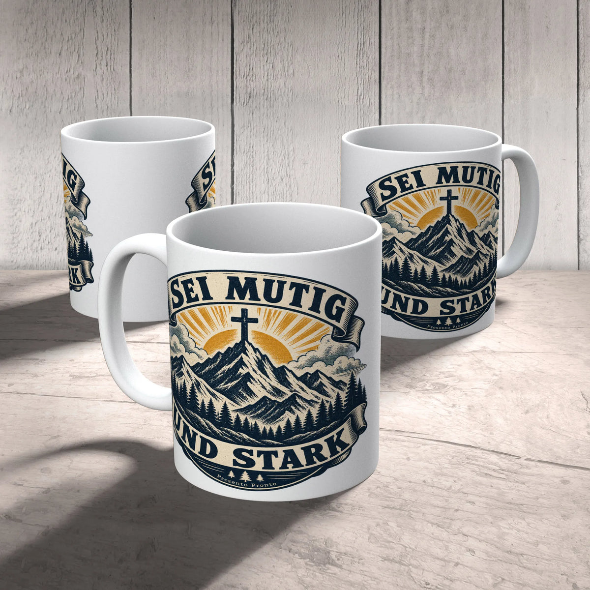 Ermutigende christliche Tasse für Christen mit Bergkreuz|p:2016820|h:02e66928e0e8e67a9a4d386ca21bbd30