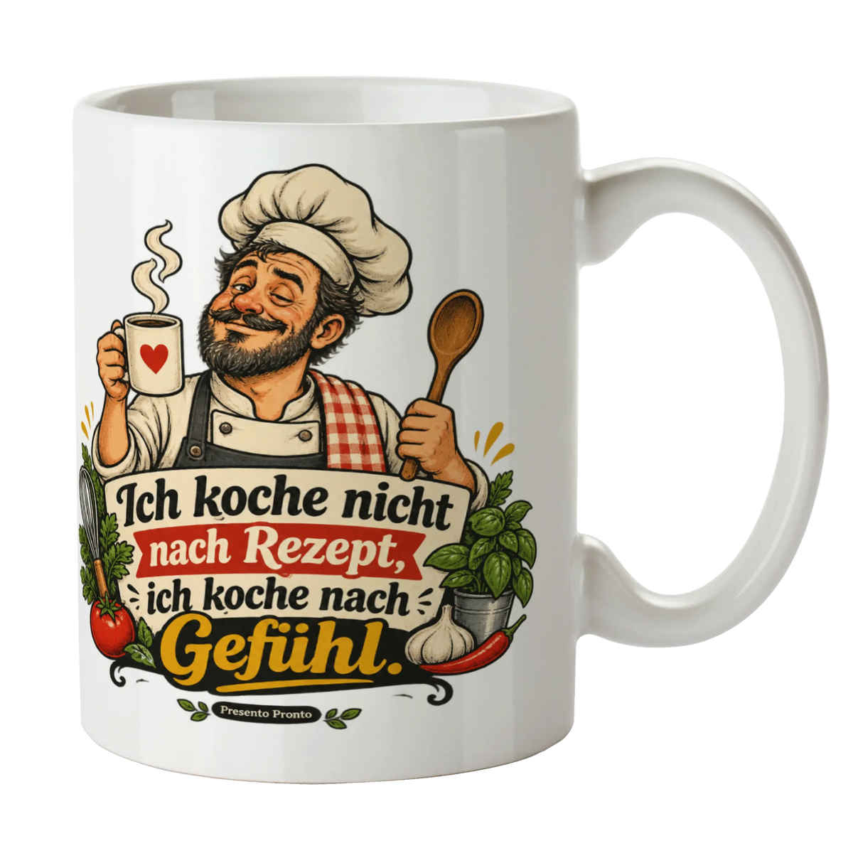 Lustige Tasse für Chefs mit überarbeitetem Koch|p:2016825|h:8fcba2c20007aa6da22b0a8b29601896