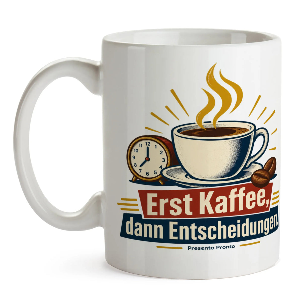 Lustige Kaffeetasse fürs Büro mit Kaffee und Bürouhr|p:2016830|h:3fc8099bc3dff6d61ba4a4fa1a484034