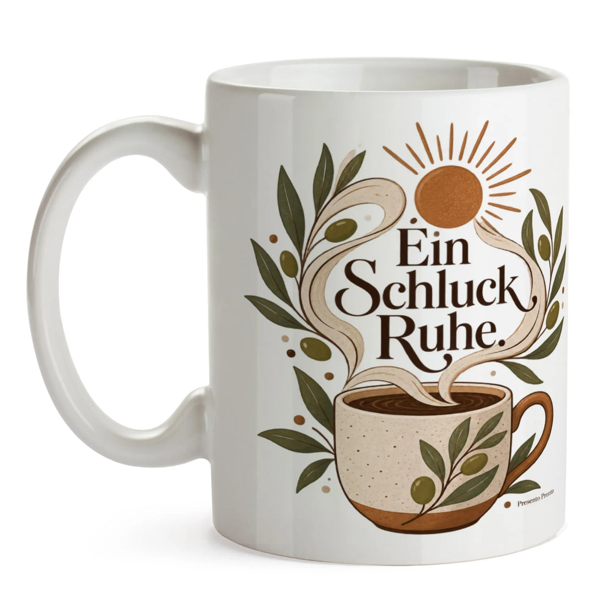 Ruhige Ästhetische Tasse für Auszeit mit Olivenblättern|p:2016833|h:80f77b83b95a40aea9cb162b84c9b133