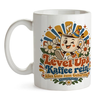 Lustige Tasse zum Geburtstag mit Partyhut und Kaffee|p:2016837|h:a7a61ac96305d49a18108f93ed739873