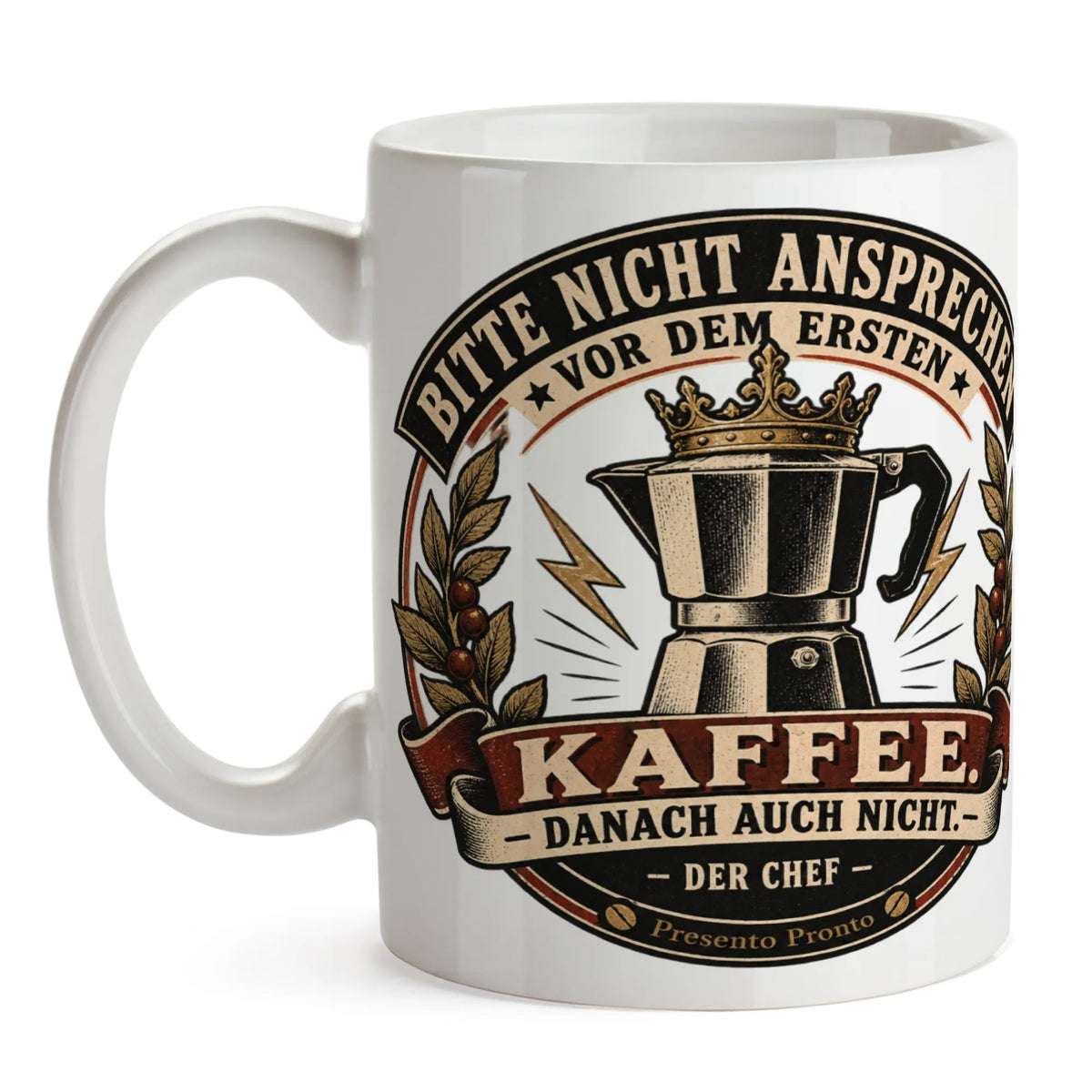 Lustige Tasse für den Chef mit gekrönter Kaffeekanne|p:2016838|h:087cd3852b2c9b6f55d1697f548137c2