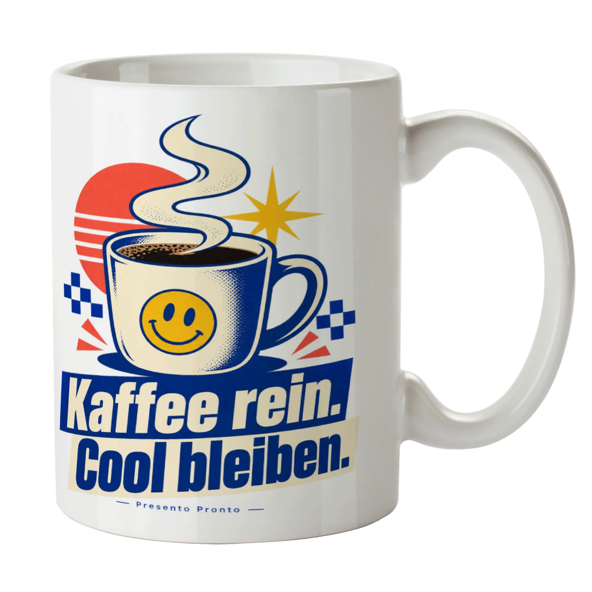 Coole Tasse für Kaffeefans mit dampfendem Becher|p:2016841|h:42a121a0b885e9e272ced79bbef4737f