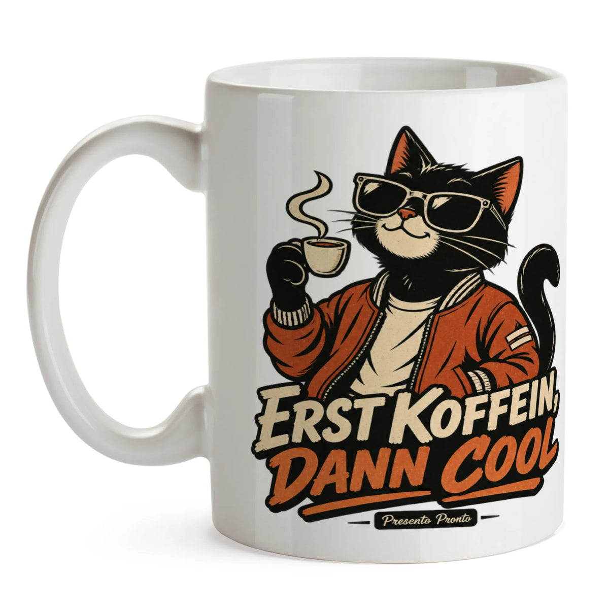 Coole Tasse für Katzenfreunde mit Katze und Sonnenbrille|p:2016848|h:fd6ccee1707a04a209b3877b28bc5ba5