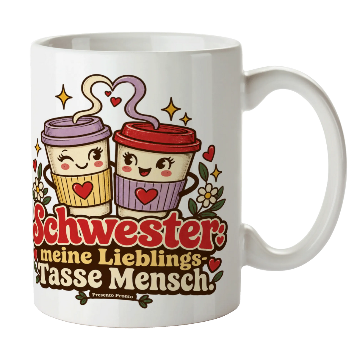 Lustige Tasse für die Schwester mit Kaffeebechern|p:2016861|h:52469801bf7b85df16fbd598d415387a