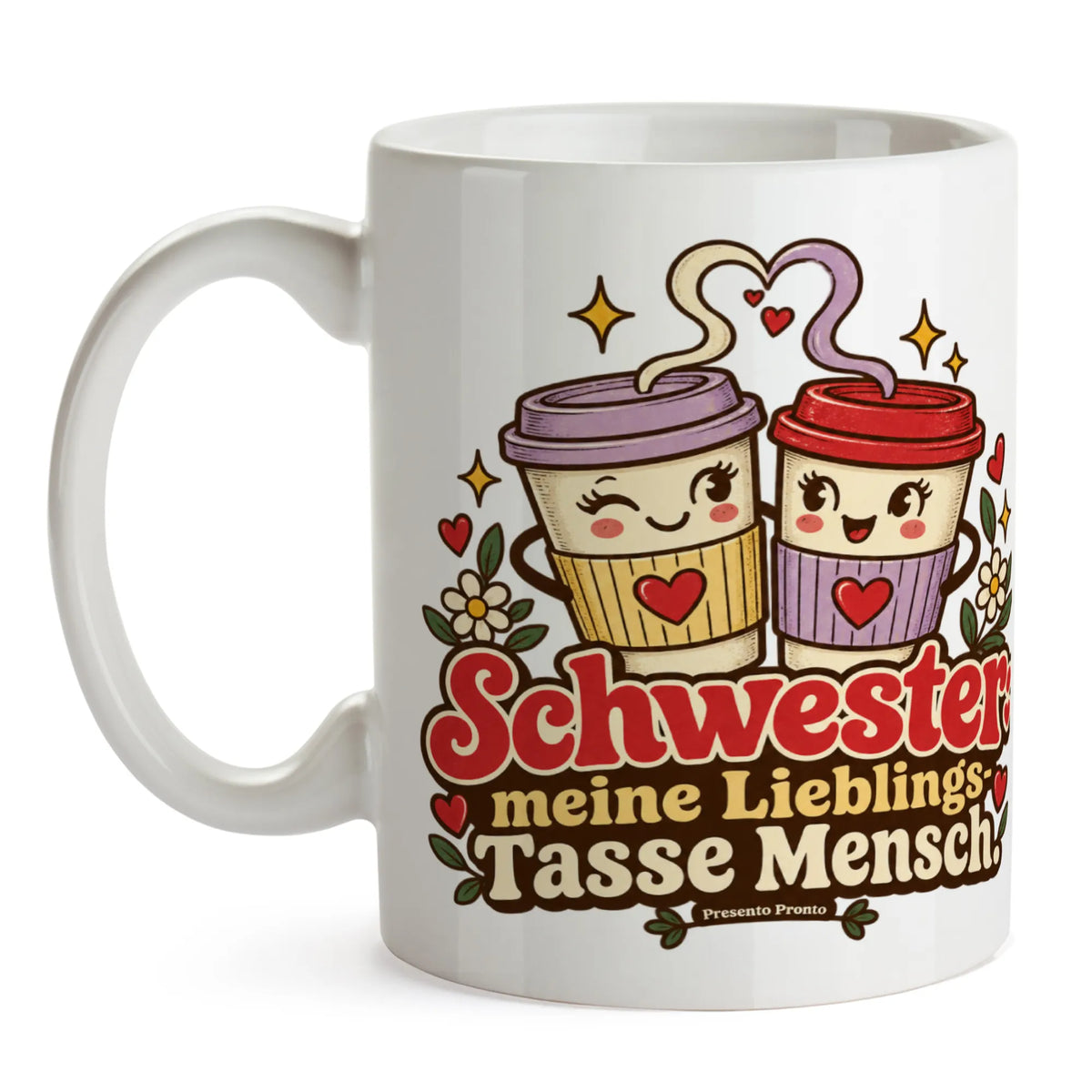 Lustige Tasse für die Schwester mit Kaffeebechern|p:2016861|h:f29315aefb67d4468fc8287c6c7bb1fe