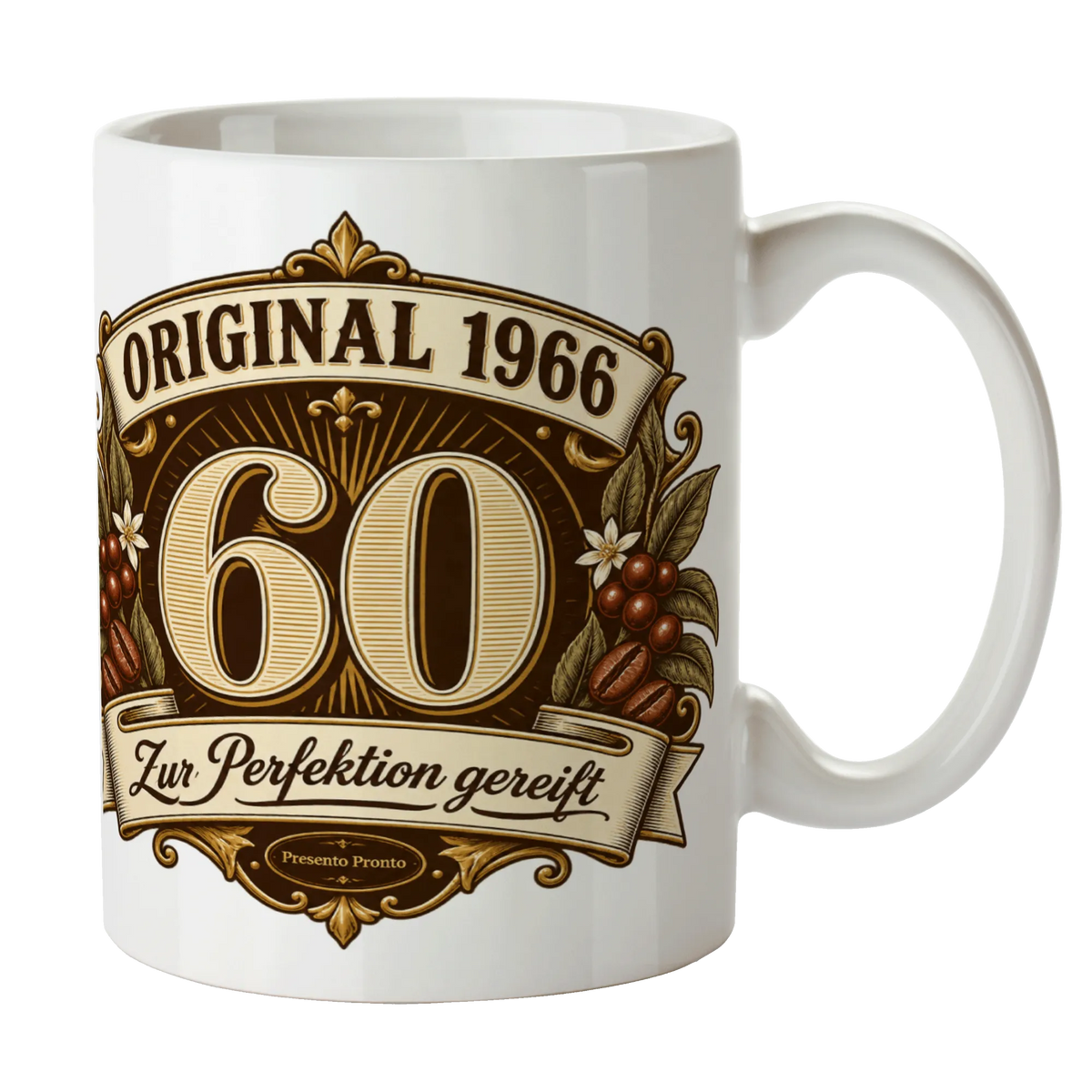 Elegante Tasse zum 60. Geburtstag mit Wappen 1966|p:2016862|h:6f803a933576e7281f6106b30687619f