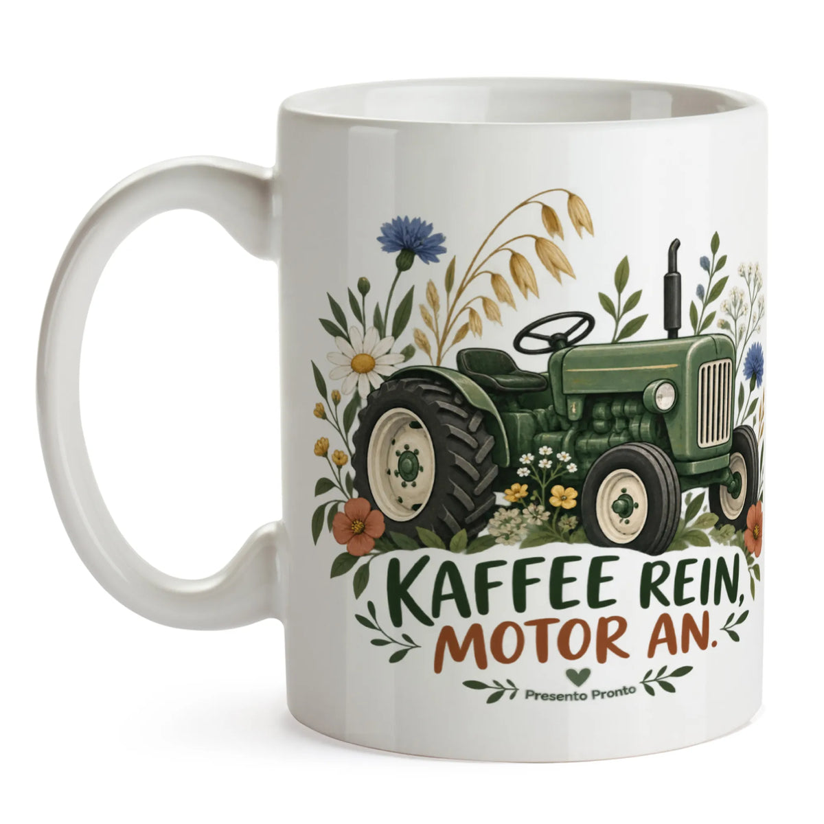 Lustige Traktor-Tasse für Bauern mit Wiesenblumen|p:2016876|h:ca2a4c9c05fd3d757491cd98c4a122bc
