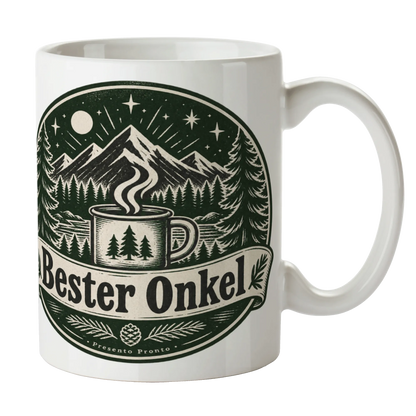 Liebevolle Tasse für den Onkel mit Bergsilhouette|p:2016877|h:696009b625e66808c492528682fee203