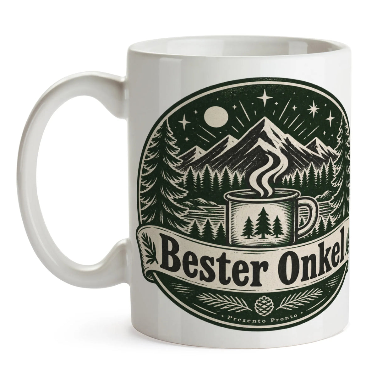 Liebevolle Tasse für den Onkel mit Bergsilhouette|p:2016877|h:4737f4e56b6936f46ea9f8df2080a208