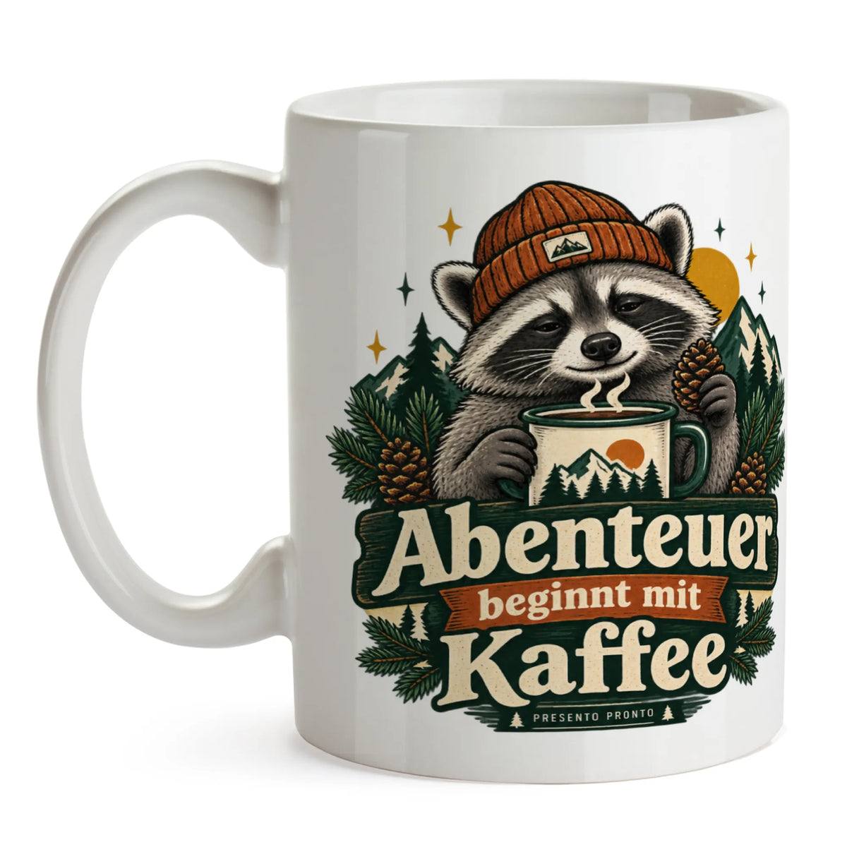 Abenteuerliche Tasse mit Waschbär für Camper|p:2016884|h:8c7e2a84f9748a24eaf08b848c60f9f1