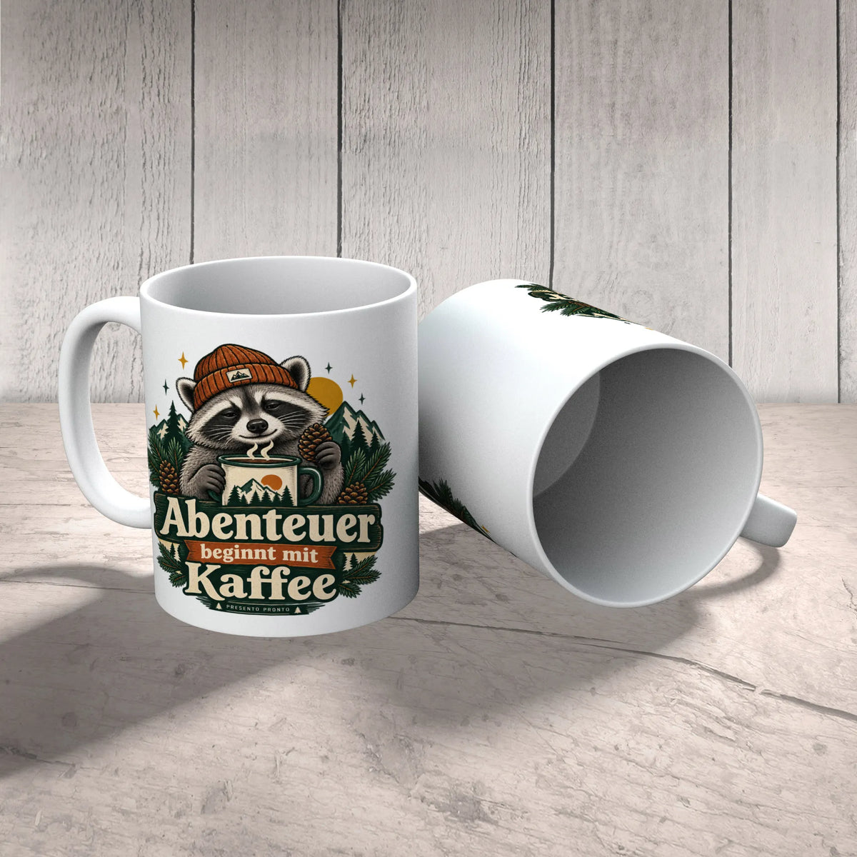 Abenteuerliche Tasse mit Waschbär für Camper|p:2016884|h:d34d19614435d4e6011bd463c6a30109