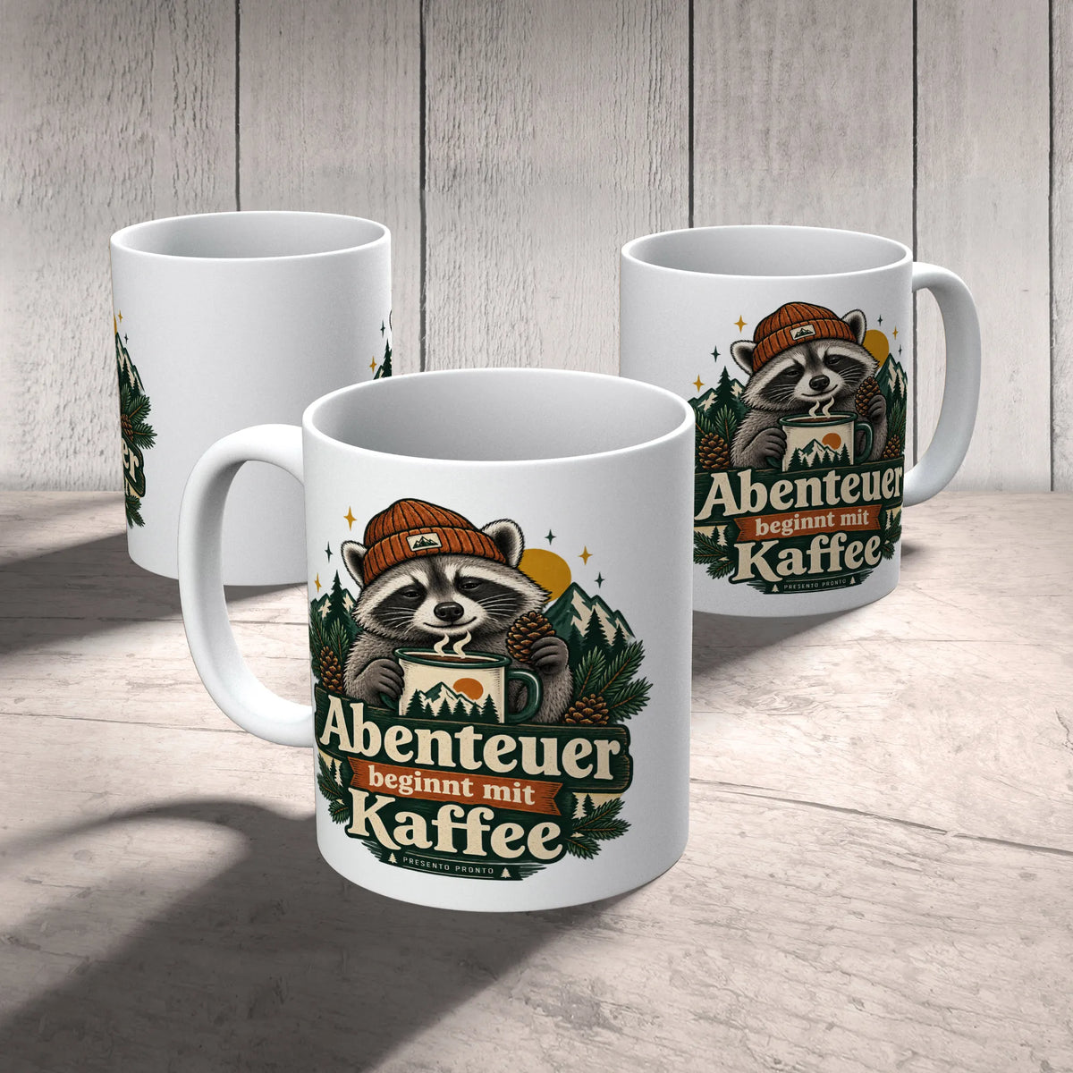 Abenteuerliche Tasse mit Waschbär für Camper|p:2016884|h:16ee6cb40b076b85033206913a4596a3