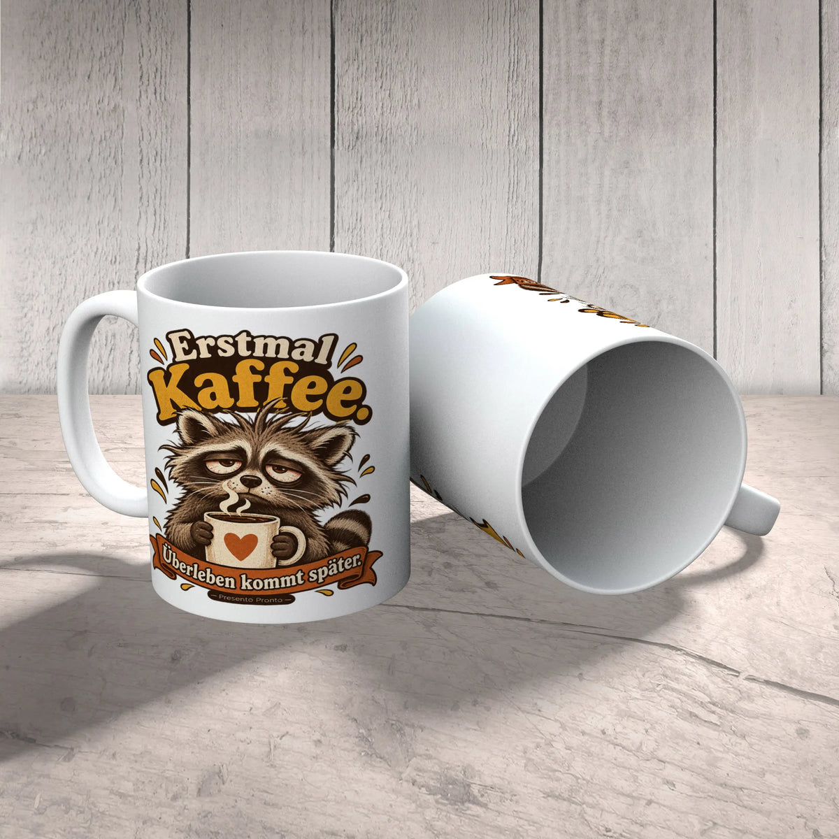 Lustige Waschbär Tasse für Morgenmuffel mit Kaffee|p:2016887|h:c89c31b9fd7903946481fc834800c78d