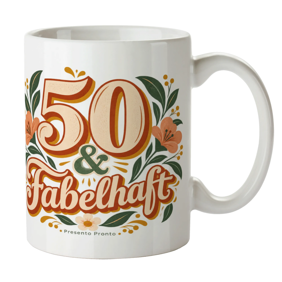 Elegante Tasse zum 50. Geburtstag mit Zahl 50 und Blumen|p:2016897|h:2303f90fe8b1cc87dac7dfa7d6cd8d31