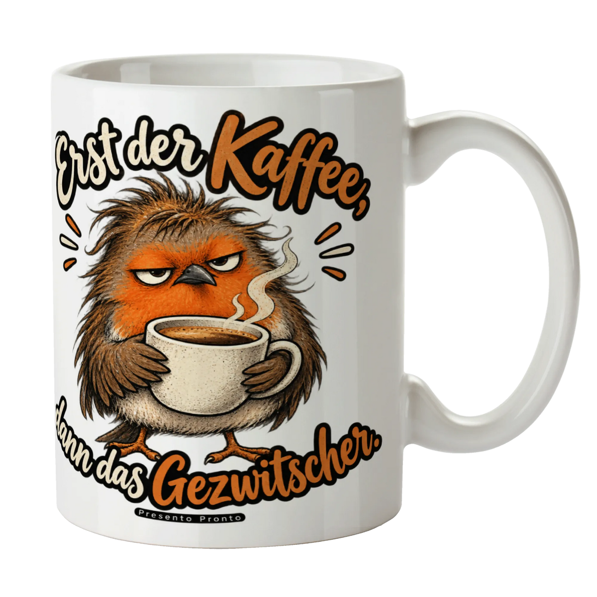 Lustige Tasse mit Vogel für Morgenmuffel grummiges Rotkehlchen|p:2016914|h:3b199bc82d1e25e89e93b687000da05a