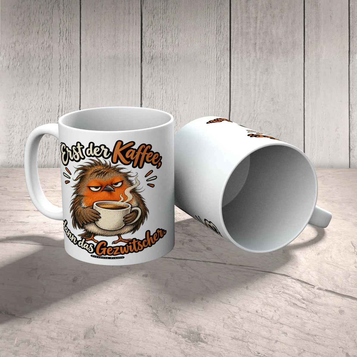 Lustige Tasse mit Vogel für Morgenmuffel grummiges Rotkehlchen|p:2016914|h:69989719e232c48c1251eac4dd191001