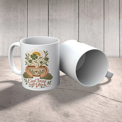 Herzliche Tasse für viel Glück mit Kleeblättern|p:2016949|h:9db93d3a495fe2b0f246a4d66b7ab96a