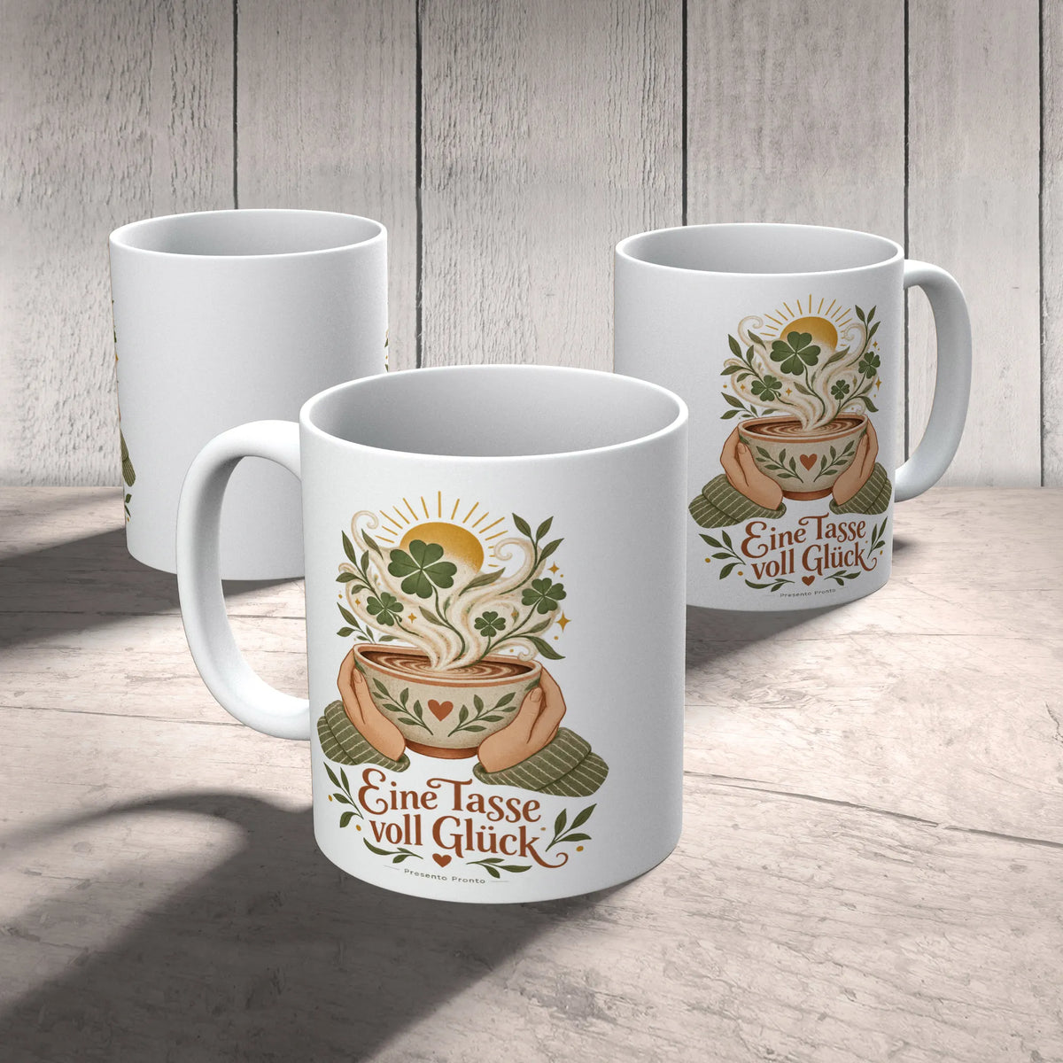 Herzliche Tasse für viel Glück mit Kleeblättern|p:2016949|h:013f81ab3a2d174442bbefd5b78d4a77
