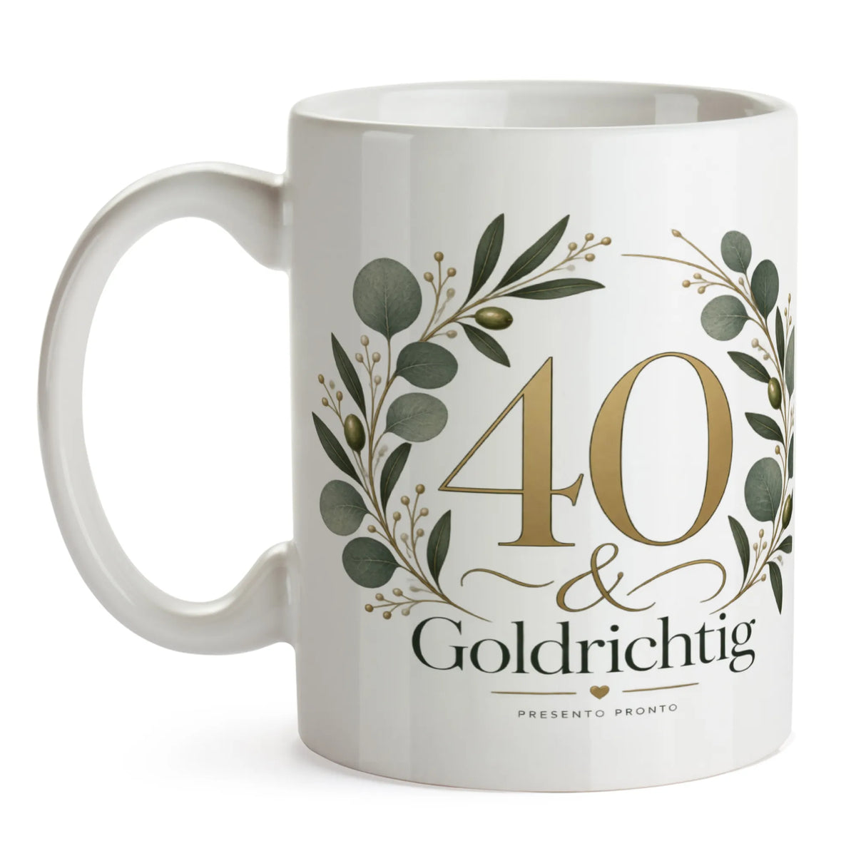 Elegante Tasse zum 40. Geburtstag mit Eukalyptuskranz|p:2016960|h:759eadcde6c723e6b49ccd5b37e1dc32