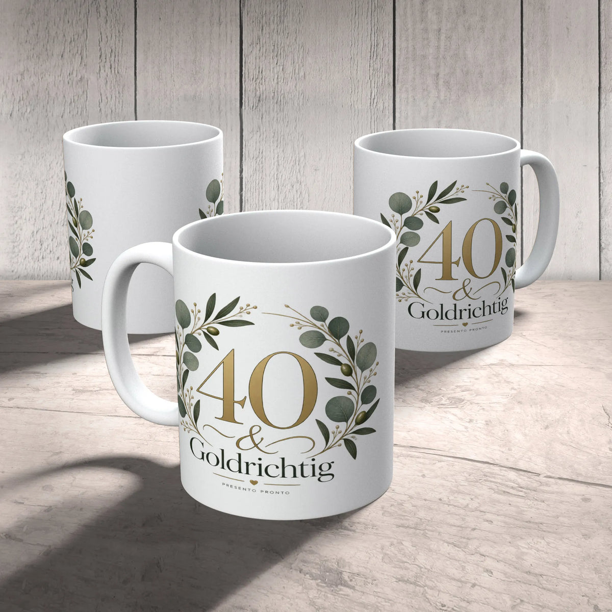 Elegante Tasse zum 40. Geburtstag mit Eukalyptuskranz|p:2016960|h:d82e29b8a363e67cf9fe148ea65708d8