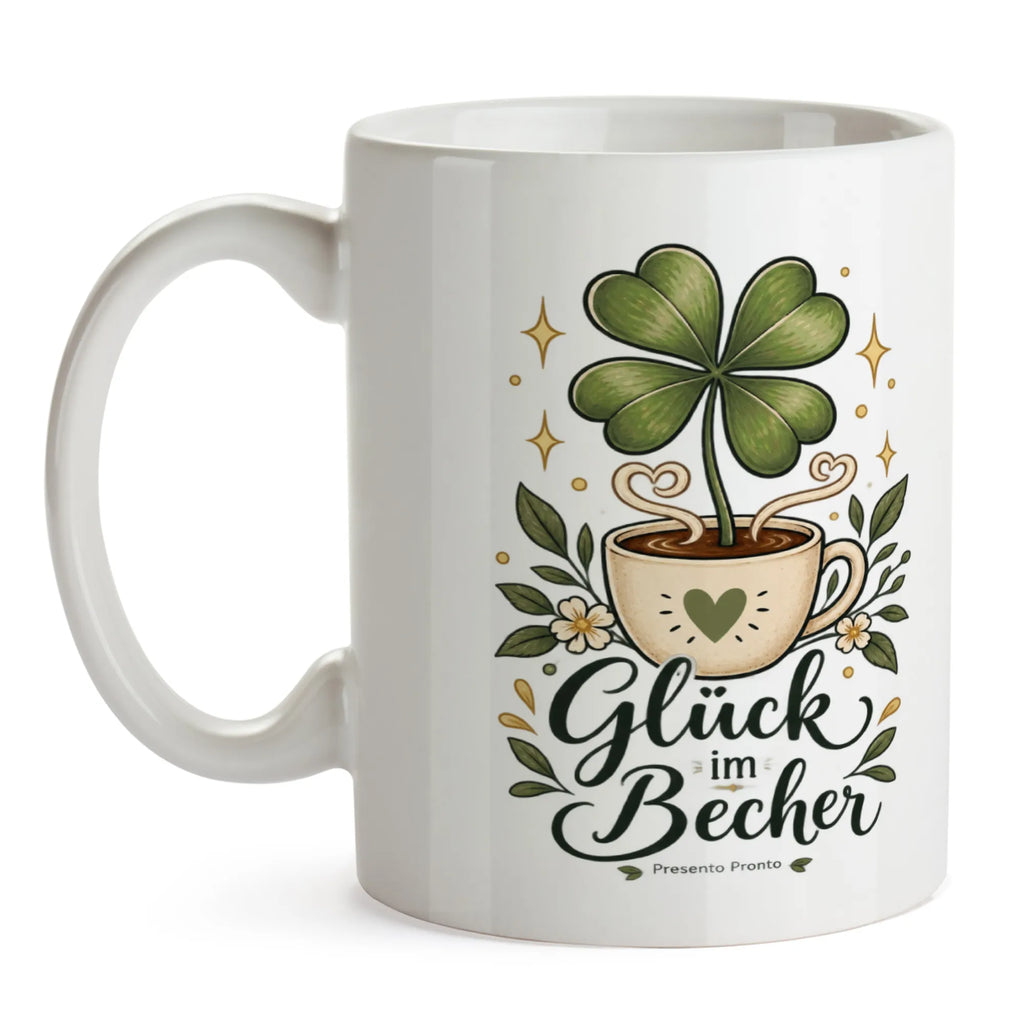 Optimistische Tasse für Glück mit Kleeblatt|p:2016964|h:890467534d31ed6bc9bc5db19655be3e
