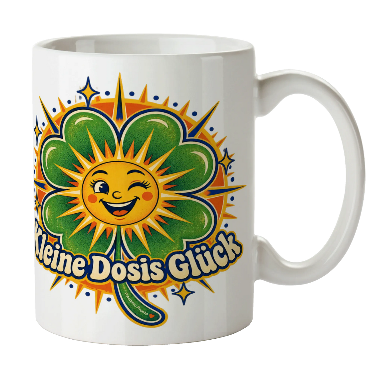 Fröhliche Tasse für Glück mit Kleeblatt|p:2016971|h:fe1dab99332f0859fb5d74e95365f16a