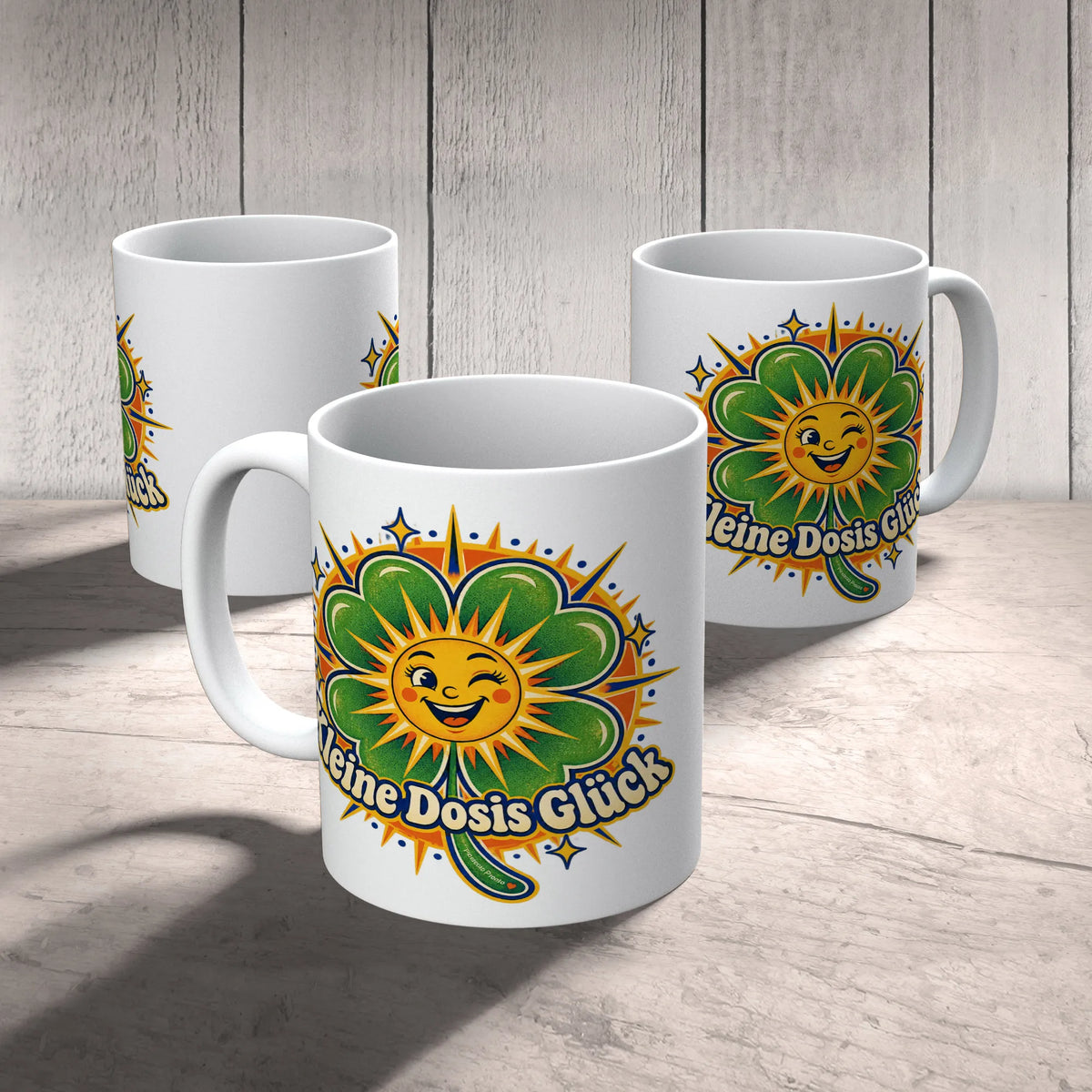 Fröhliche Tasse für Glück mit Kleeblatt|p:2016971|h:9bcd2f4f529c3324c0e87ca729ba281b