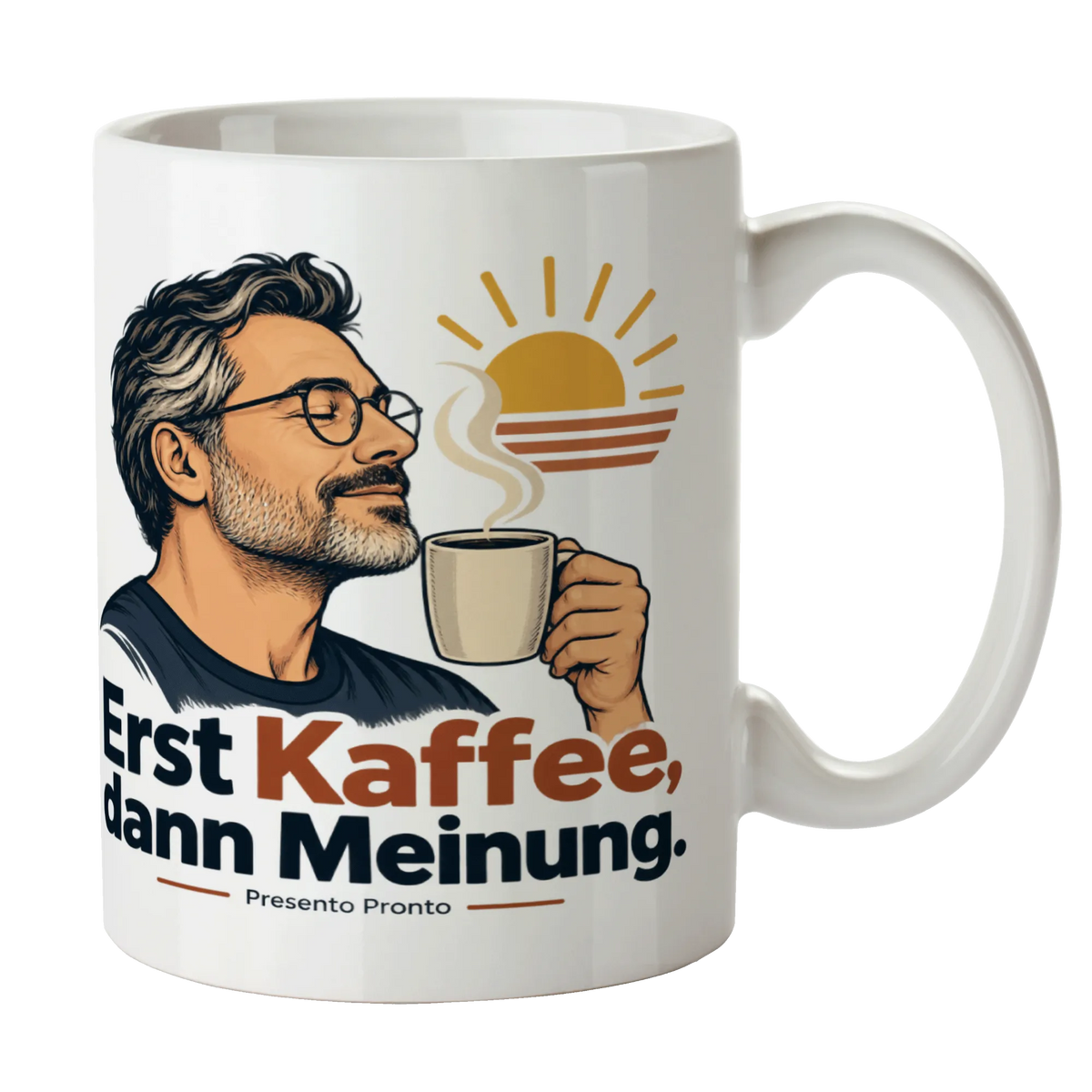 Lustige Tasse für Männer mit Brille und Kaffee|p:2016972|h:6729aa30bad71c14e2d79617bd2dd040
