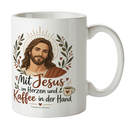 Inspirierende Jesus Tasse für Christen mit Olivenzweigen|p:2016973|h:b69f8bffde67091cf6e879d93697498c