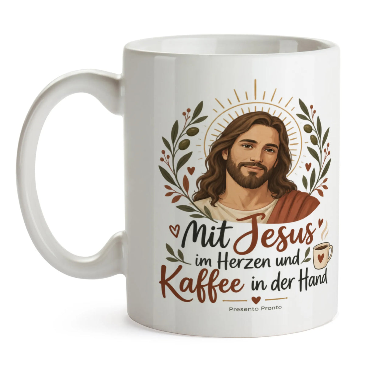 Inspirierende Jesus Tasse für Christen mit Olivenzweigen|p:2016973|h:125ce62e63bdfdae8c0419612385e193