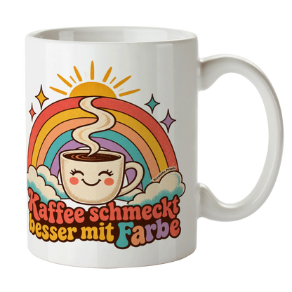 Fröhliche Tasse mit Regenbogen für Kaffeeliebhaber|p:2016977|h:d2e5ec00c19dd785cd2b576278117478