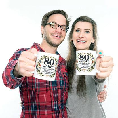 Elegante Tasse zum 80. Geburtstag mit Wildblumen|p:2016986|h:934dfb6fb168556822cfc2ee94770ad3