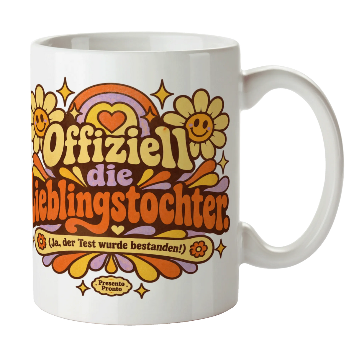 Freche Tasse für die Tochter mit lächelnden Blumen|p:2016993|h:7c587db4cc8e7baba422751e6a401cc9