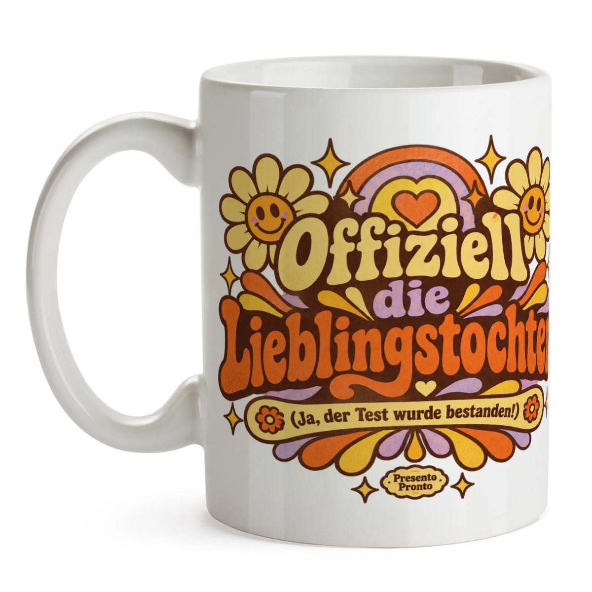 Freche Tasse für die Tochter mit lächelnden Blumen|p:2016993|h:f75f8abe403f75849395d0d5030d0a6d