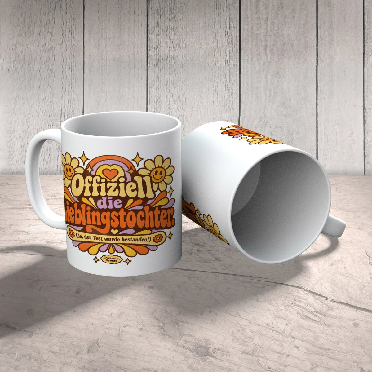 Freche Tasse für die Tochter mit lächelnden Blumen|p:2016993|h:ea9d328a07bcd7faf5cc1fdfa880b51e