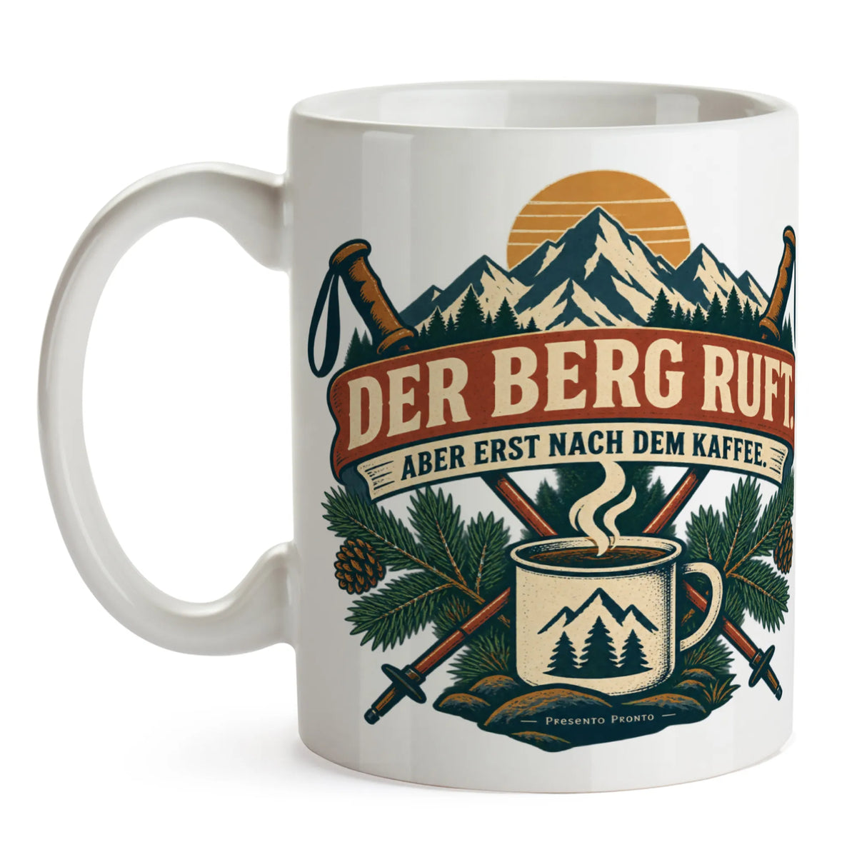 Lustige Tasse zum Wandern mit Bergkette|p:2016996|h:c0df83ccfe0750457118e9ddc3c88741