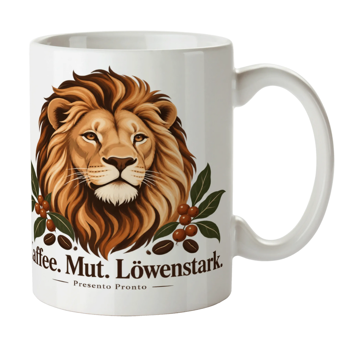 Mutige Tasse mit Löwe für starke Kaffeefans|p:2016999|h:19887894384f8414c062d122437abb60
