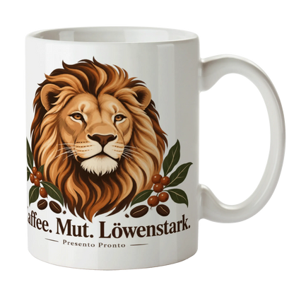 Mutige Tasse mit Löwe für starke Kaffeefans|p:2016999|h:19887894384f8414c062d122437abb60