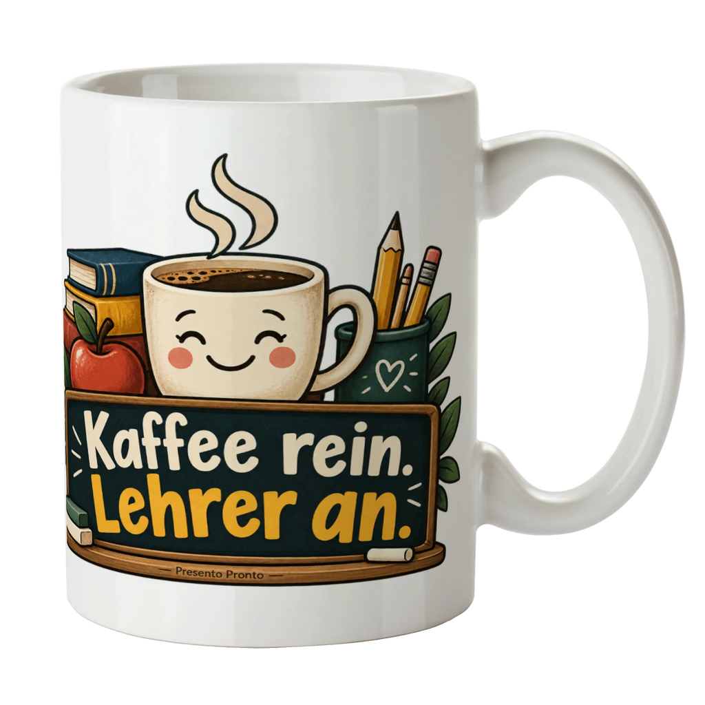 Lustige Tasse für Lehrer mit Kaffee und Apfel|p:2017004|h:fc51c2c60d34a773c0a8896628df3e3e