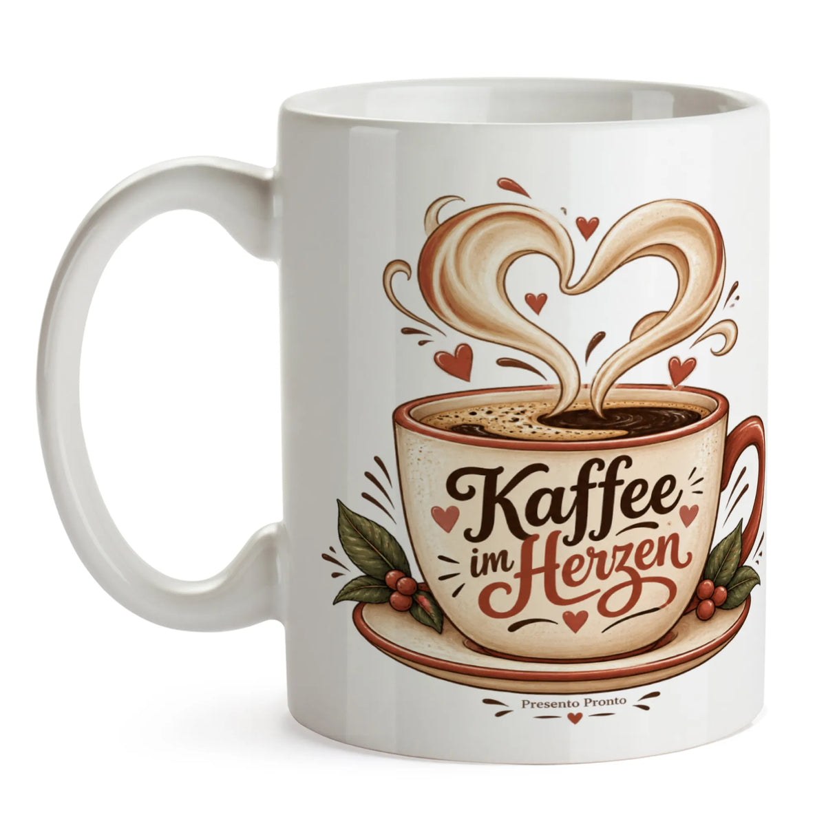 Gemütliche Tasse mit Herz für Kaffeeliebhaber