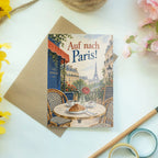 Fröhliche Klappkarte für Paris-Fans mit Eiffelturm und Croissant|p:2017031|h:2d2c5cf4f6a2200dbbcf0e4fd3b6249b